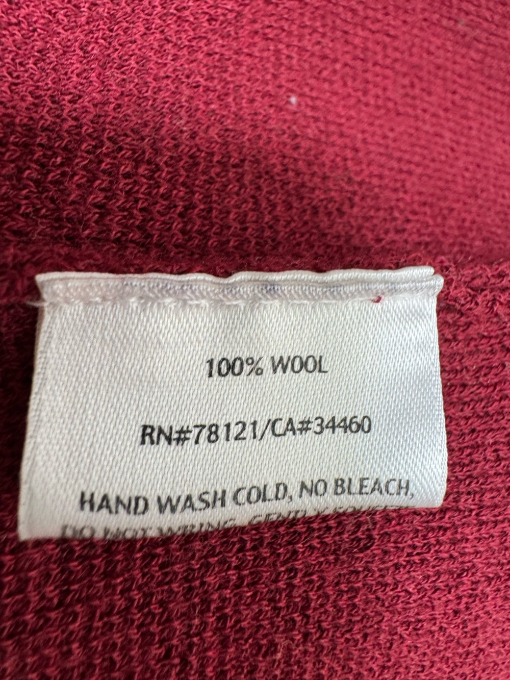 Eileen Fisher 100% Wool Italian Yarn Open Burgundy Cardigan Size 1X - Picture 7 of 8